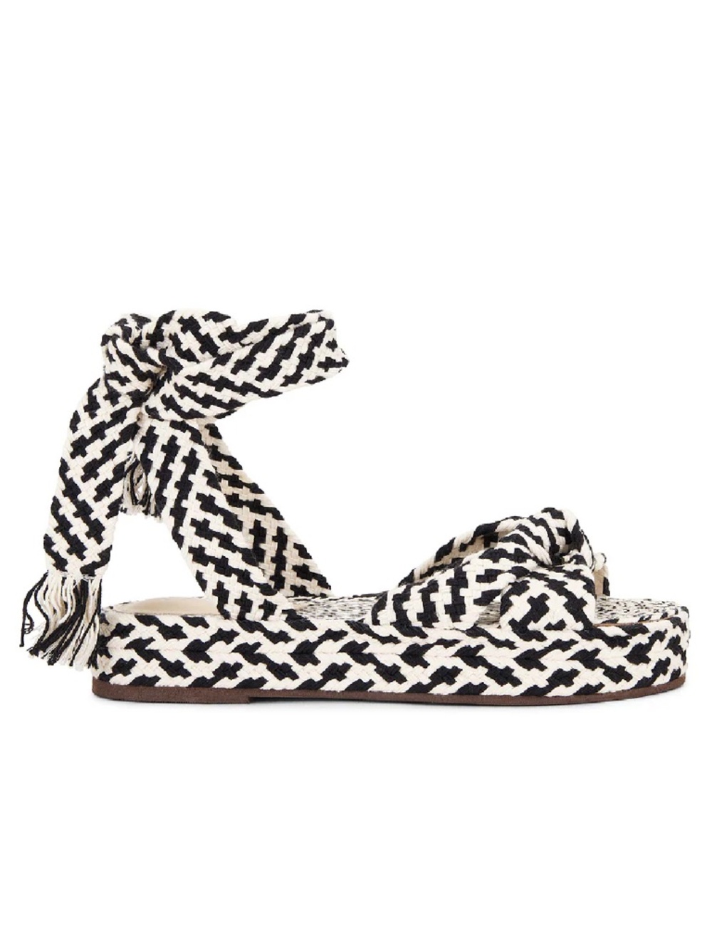 Joni Flatform Sandal (Color: Black / Raffia)